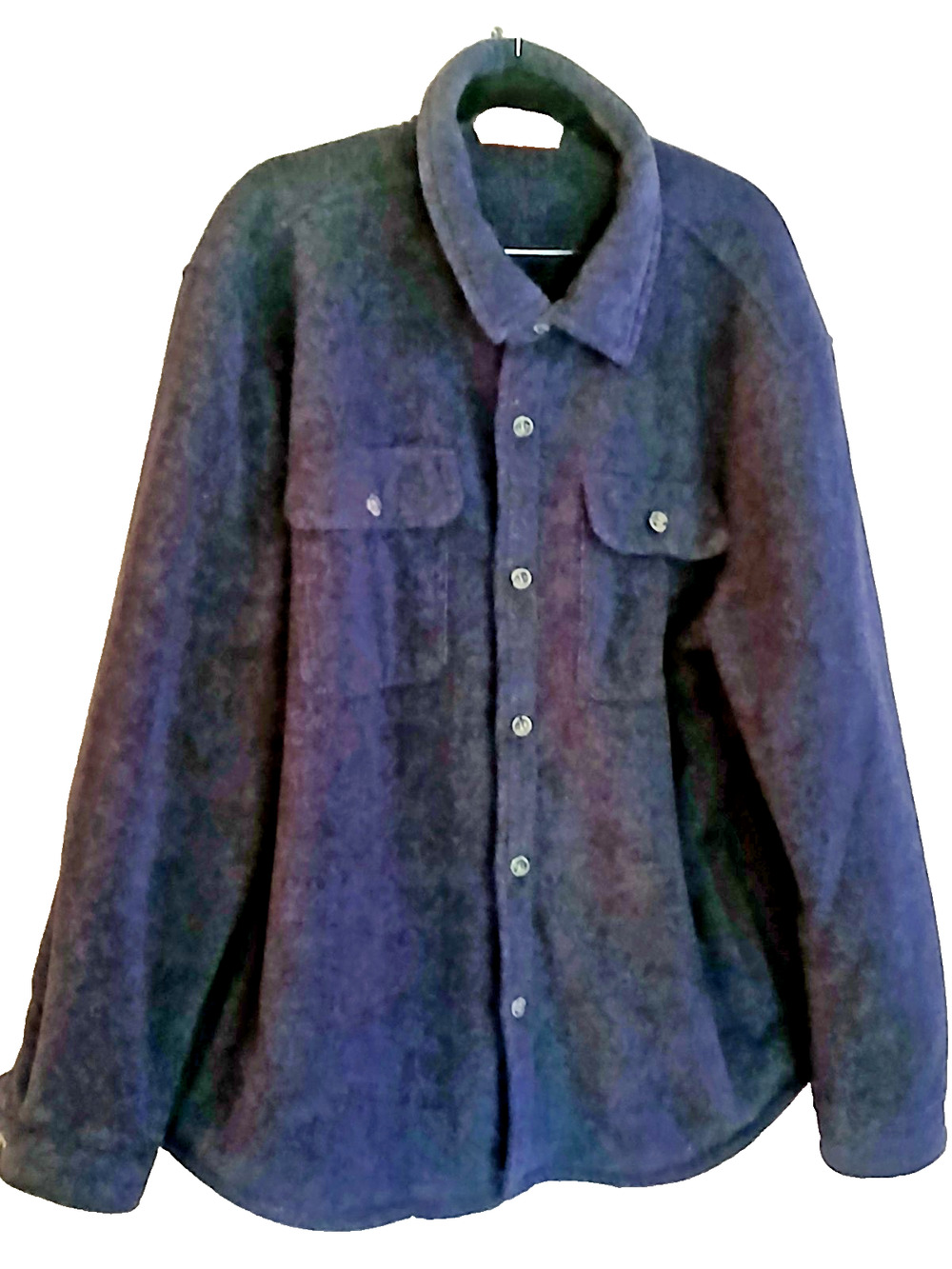 FREE COUNTRY MENS NAVY BLUE CHILLOUT SHERPA FLEECE LONG SLEEVE SHACKET SIZEXL